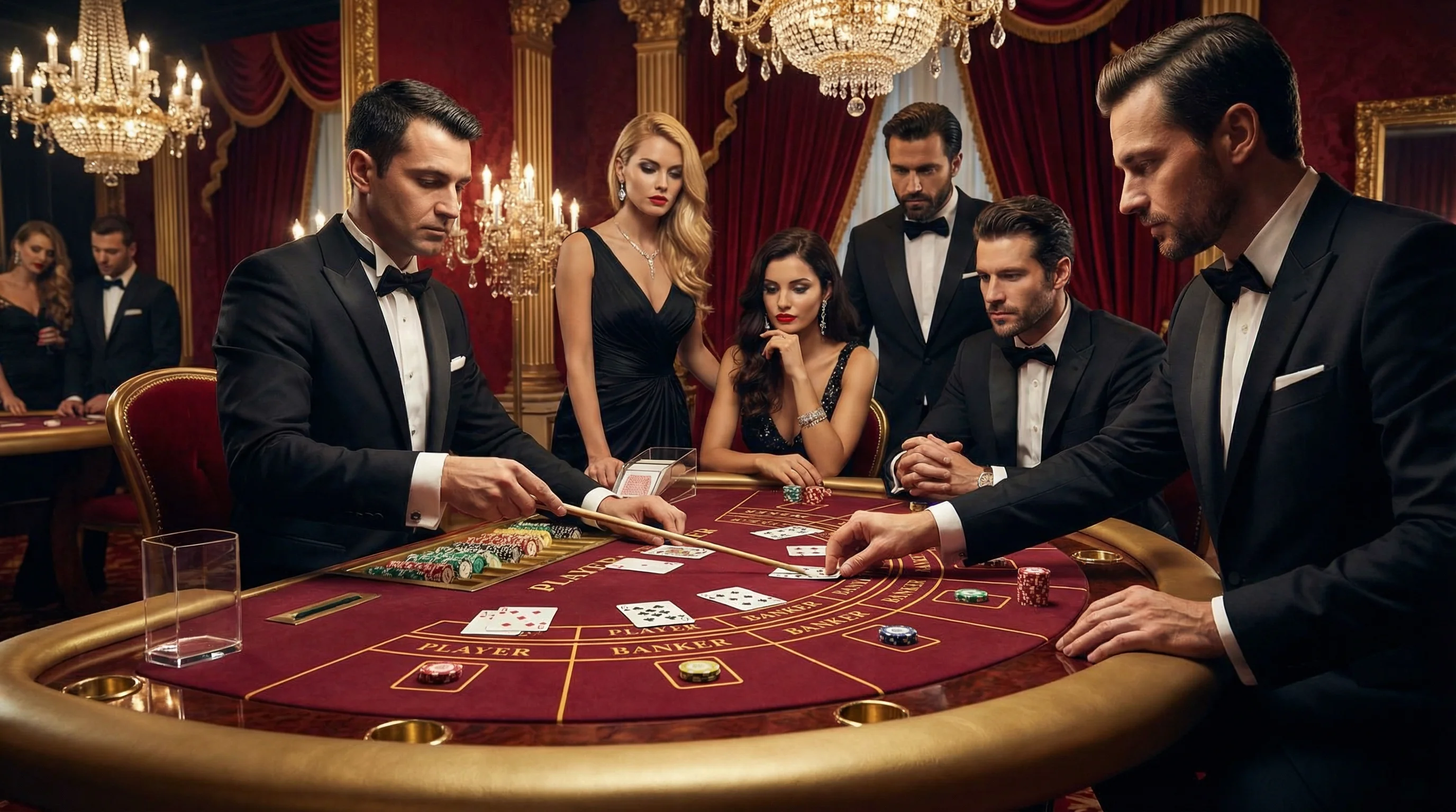 Mesa de Bacará online no cassino vera bet